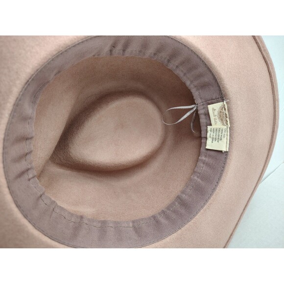 Wool Altar'd State Cowgirl Hat with Leather braided trim Pale Pink Cowgirlcore - Picture 6 of 12